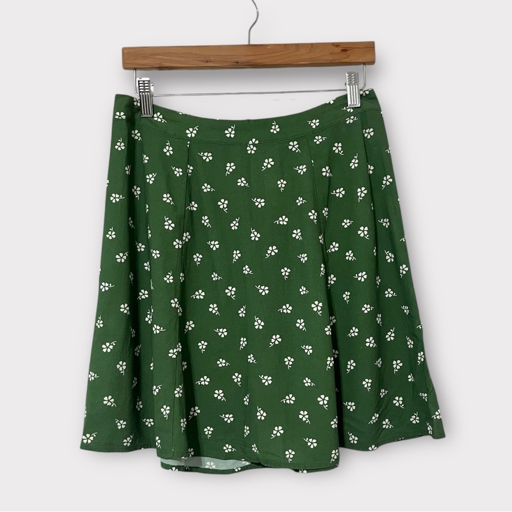 Marine Layer Bonnie Mini Skirt in Green Modern Ditsy NEW SIZE 8
